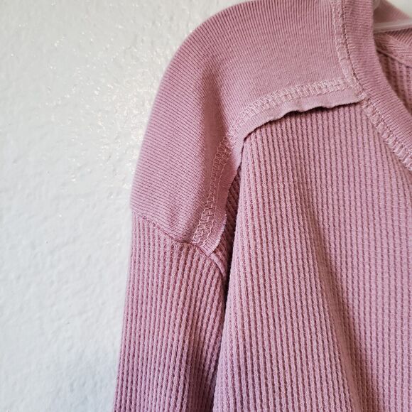 Long Sleeve Crop Top Womens XS/S Wild Fable Shein Pair 2 Pink Brown Waffle Knit - Picture 5 of 15